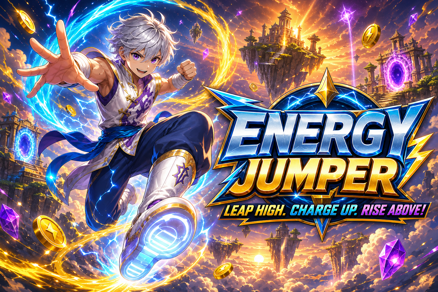 Energy Jumper anime aura world vertical jumping game banner
